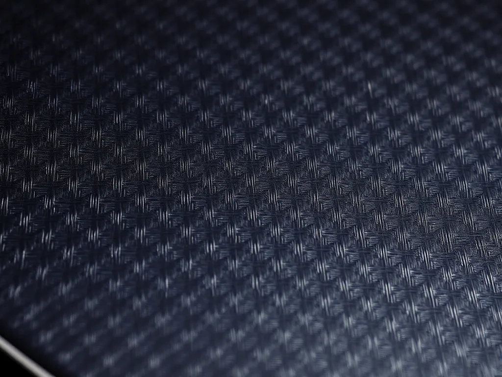 Cận cảnh bề mặt vợt pickleball với chất liệu carbon 3K, kết cấu dệt tinh xảo dưới ánh sáng studio, thể hiện chất liệu vợt pickleball cao cấp.