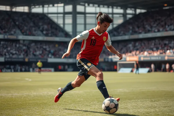 Cầu thủ nhỏ nhẹn khéo léo vượt qua đối thủ to lớn mạnh mẽ trên sân cỏ, minh họa cho cách khắc chế lối chơi "Bangers".