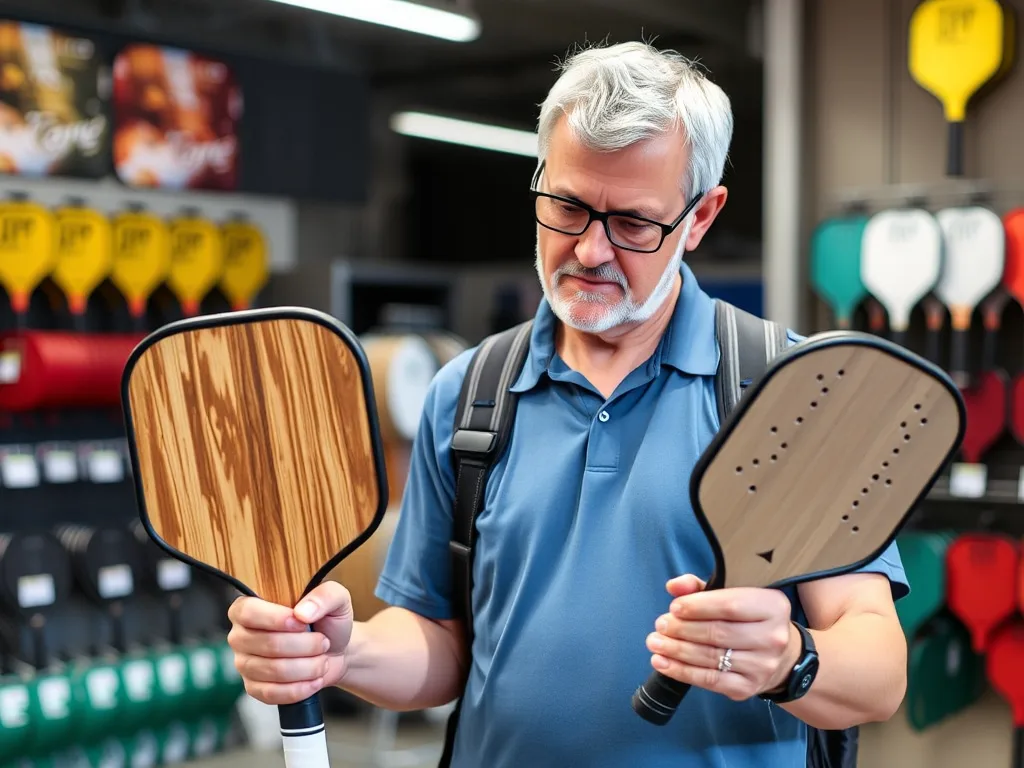 Chuyên gia pickleball 10 năm kinh nghiệm so sánh hai vợt để chọn vợt chất lượng trong cửa hàng thể thao.