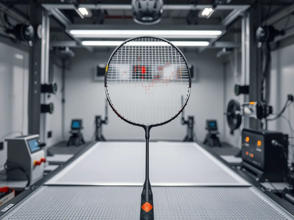 Mặt vợt cầu lông bằng carbon 3K được thử nghiệm độ bền bằng thiết bị kỹ thuật trong phòng thí nghiệm hiện đại