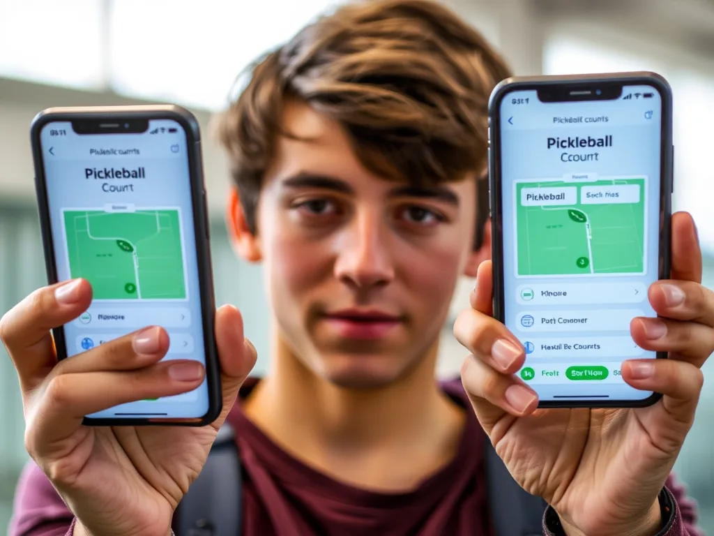 Người trẻ so sánh giao diện các ứng dụng đặt sân và tìm đối chơi Pickleball phổ biến nhất trên màn hình điện thoại thông minh. Người trẻ so sánh giao diện các ứng dụng đặt sân và tìm đối chơi Pickleball phổ biến nhất trên màn hình điện thoại thông minh.