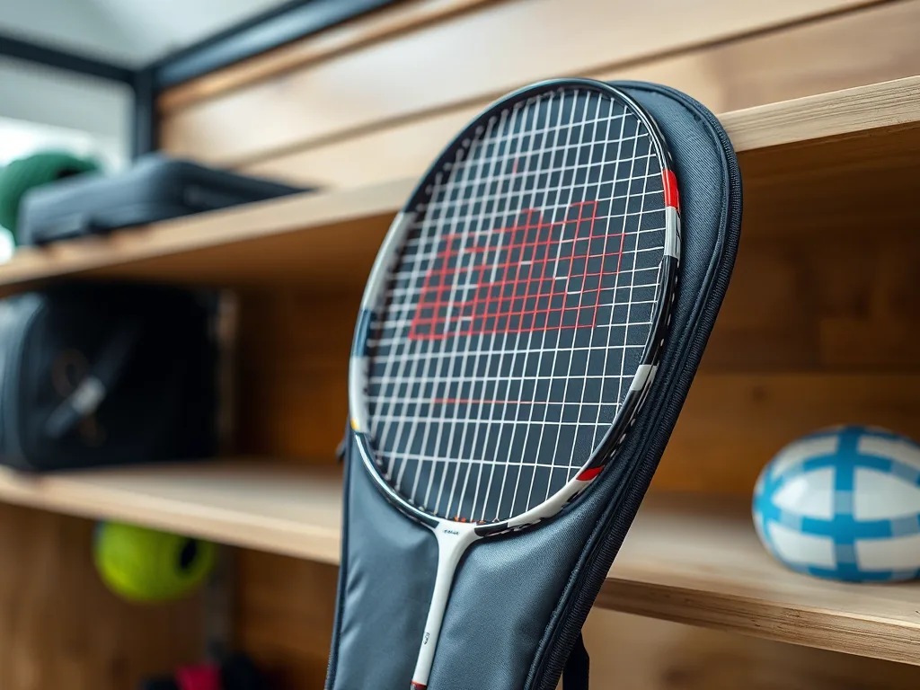 Vợt carbon được đặt vào túi bảo vệ chuyên dụng có đệm, kèm viền bảo vệ trên khung, trong khu vực lưu trữ thể thao sạch sẽ, đảm bảo không mất độ nhám sau 6 tháng sử dụng.